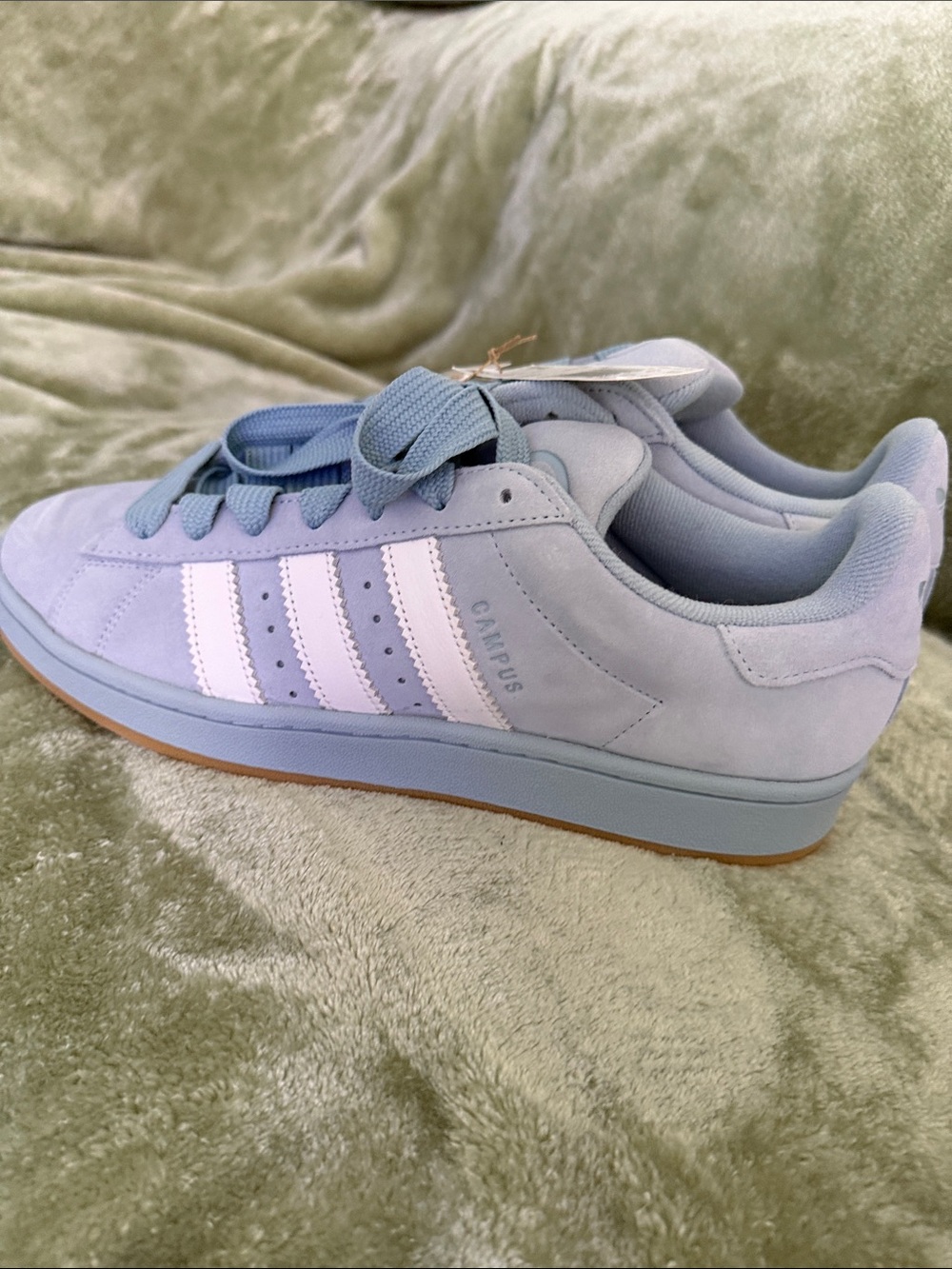 adidas Campus Low Top Sneakers in Light Blue with White Stripes